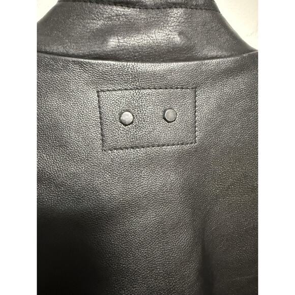 Alexander Wang Jacket Mens Medium Black Leather Asymmetric Knit Cuffs 603417F11 - Picture 7 of 16